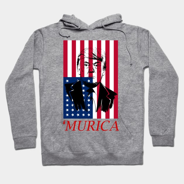 Donald Trump Murica 4th of July Patriotic American Party USA Hoodie by Adolphred